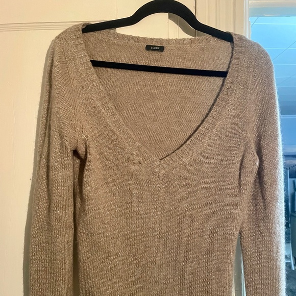 J. Crew V-neck sweater. Tan, gold. Small. - Picture 1 of 1